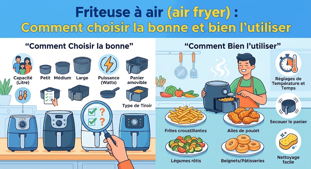 Friteuse à air (air fryer) Comment choisir la bonne et bien l'utiliser